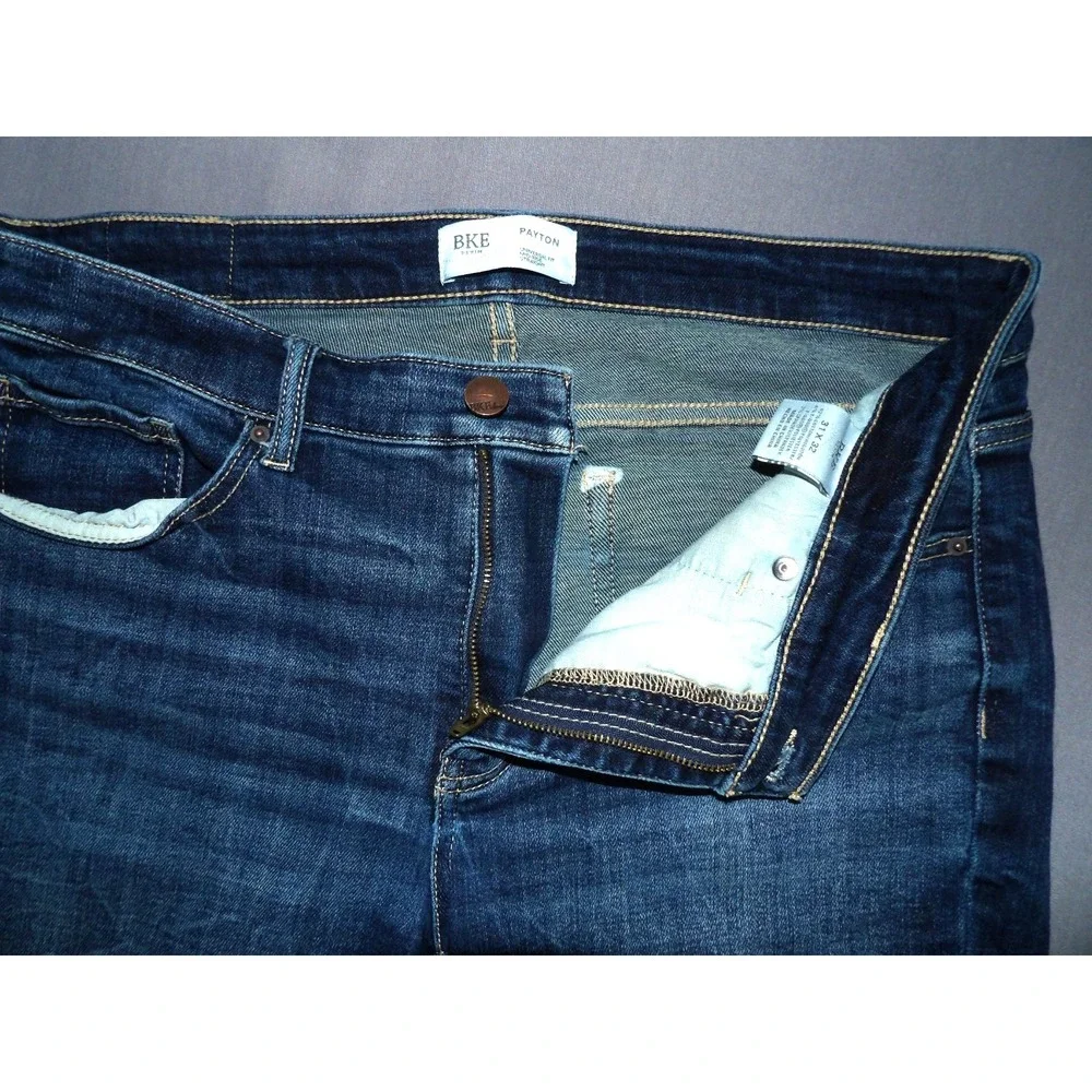 BKE PAYTON Universal Fit Stretch Mid-Rise Straight Leg Denim Jeans Women's 34